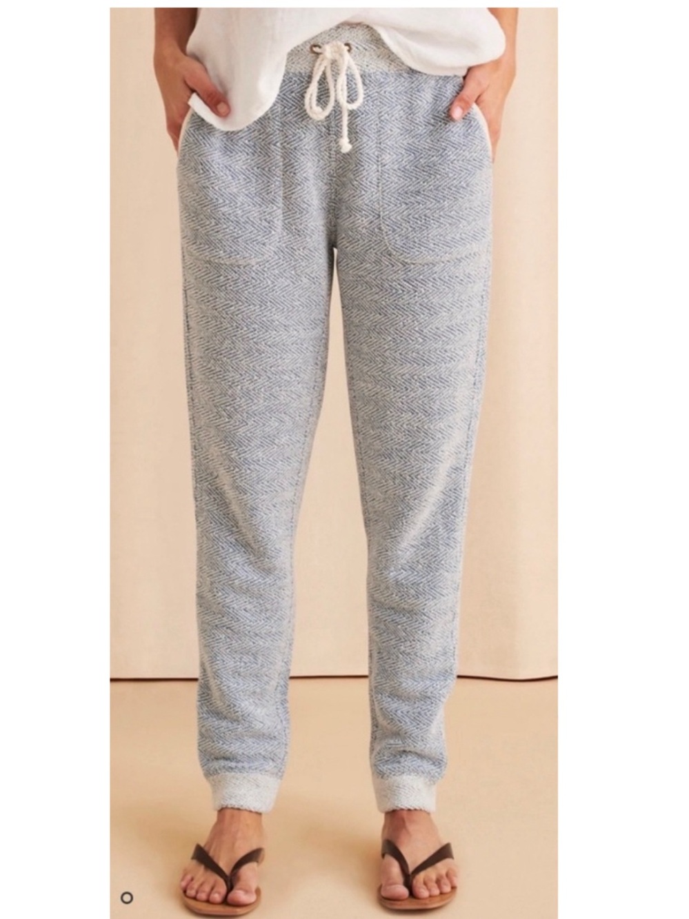 Faherty Women’s Seabrook Whitewater Joggers Terry Knit Sweatpants Plus Size XXL